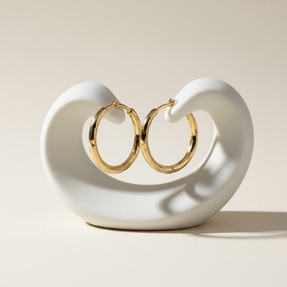lonna & lilly Jewelry - Lonna & Lilly Gold Tone Textured Hoop Earrings Classic Round Small Hoops